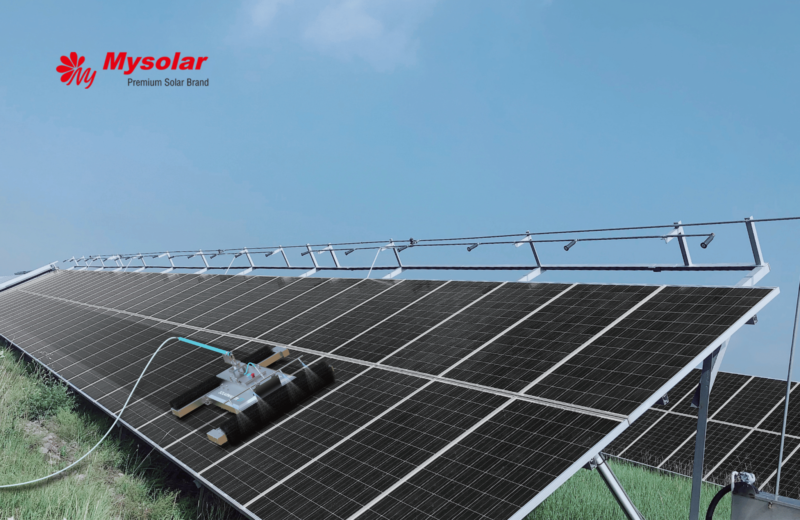 Cleaning system for solar farms